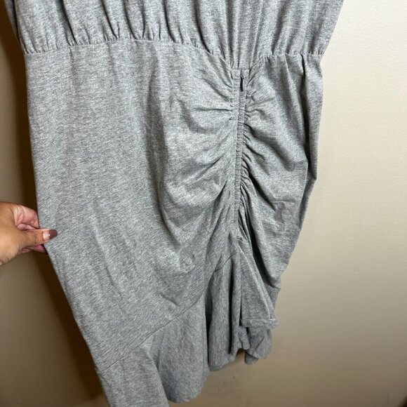 NWT Veronica Beard Jeans Pima Ruched W/ Flounce Dress Womens Grey Sz L - Picture 10 of 14